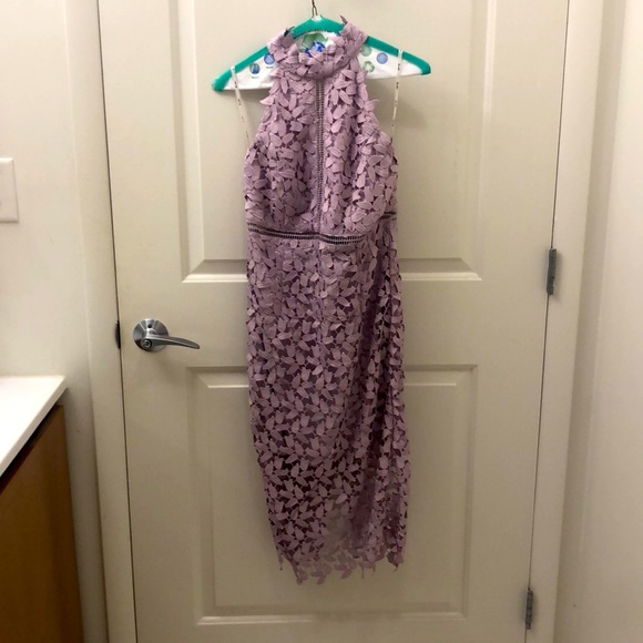 Bardot Gemma Lace Halter Dress (Orchid) - Picture 3 of 7